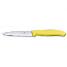 Кухонный нож Victorinox SwissClassic для нарезки 100 мм серрейтор Желтый (6.7736.L8)