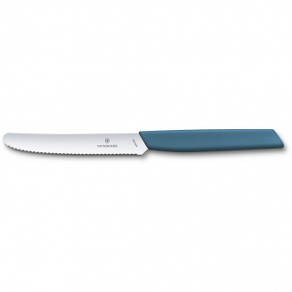 Кухонный нож Victorinox Swiss Modern Tomato&Sausage 11 см Синий (6.9006.11W2)