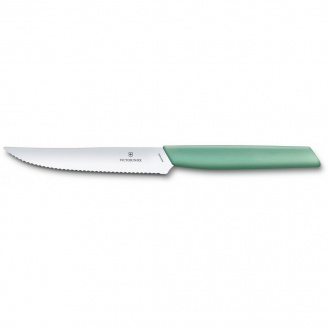 Кухонный нож Victorinox Swiss Modern Steak&Pizza 12 см Зеленый (6.9006.12W41)