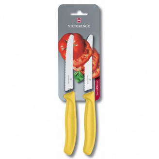 Набор кухонных овощных ножей Victorinox TomatoSausage 11 см 2 шт Желтые (6.7836.L118B)