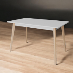 Стол обеденный Tobi Sho BON прямоугольный для кухни, столовой, 1180х680х750 мм Белый/Лак Курень