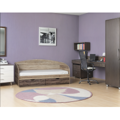Ліжко односпальне Tobi Sho COMFORT з шухлядами для дитячої кімнати, 800х1900 мм Дуб сонома/Дуб трюфель Новомиколаївка