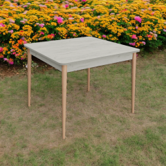 Стол обеденный Tobi Sho MONO квадратный для столовой, кухни, 880х880х750 мм Дуб Крафт Белый/Лак Курень