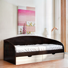 Кровать односпальная Tobi Sho COMFORT с ящиками для детской комнаты, 800х1900 мм Венге темный/Дуб молочный Тернополь