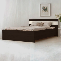 Кровать двуспальная Tobi Sho SONATA/1600 ДСП, 1600х2000 мм Венге темный/Белый Надворная