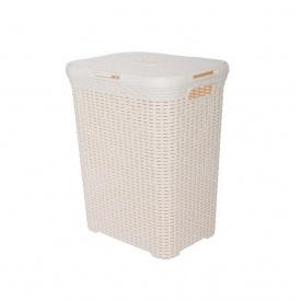 Кошик для білизни 50 л 55*43*32 см "Ротанг" Алеана 122098 біла троянда