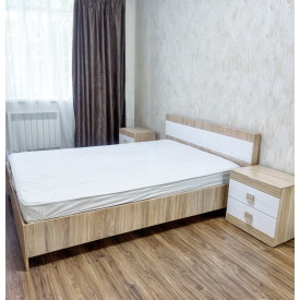 Ліжко двоспальне Tobi Sho SONATA/1600 ДСП, 1600х2000 мм Дуб сонома/Білий