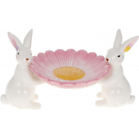 Блюдо диаметр 25.5см White-Pink Cute Bunnies Bona DP118460