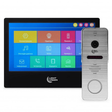 Комплект відеодомофона Light Vision: домофон 10" Singapore (AI) FHD Black та відеопанель RIO FHD Silver