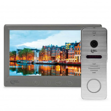 Комплект відеодомофона Light Vision: домофон 7" Amsterdam FHD Grey та відеопанель RIO FHD Silver