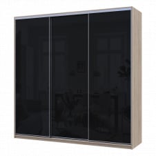 Шафа купе Сіті Лайт Слім Дуб Сонома Скло Чорне 225х60х225 (44900322)