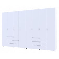 Розпашна Шафа для одягу Doros Гелар комплект Білий 4+4 ДСП 310х49,5х203,4 (42002121)