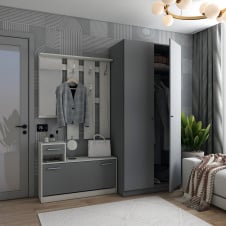 Передпокій Doros Alice та шафа Promo 2 ДСП Дуб Крафт Белый/Графит (44900292)