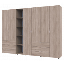 Комплект Doros Гелар з Етажеркою Дуб Сонома 2+4 ДСП 270.7х49.5х203.4 (42005051)