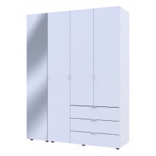 Шафа для одягу Doros Гелар Білий 3ДСП/Дзеркало 155х49.5х203.4 (42002157)