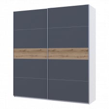 Шафа купе Doros G-Caiser Білий/Графіт вставка Дуб Евок 2 ДСП /5 частин 220х60х240 (44900282)