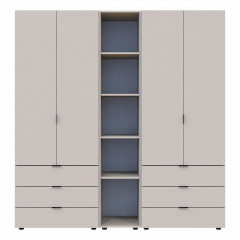 Розпашна Шафа для одягу Doros Гелар з Етажеркою Кашемір 2+2 ДСП 193.2х49.5х203.4 (80737649) Бердянськ