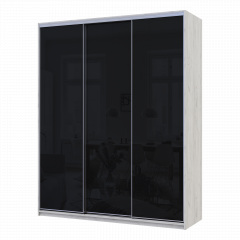 Шафа купе Сіті Лайт Слім Біле Дерево Скло Чорне 180х60х225 (44900305) Костопіль