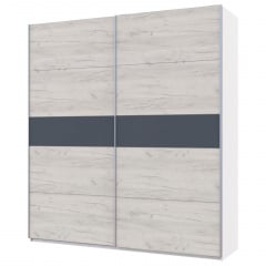 Шафа купе Doros G-Caiser Білий / Дуб Крафт Білий вставка Графіт 2 ДСП / 5 частин 220х60х240 (42005010) Черноморск