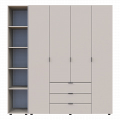 Розпашна Шафа для одягу Doros Гелар з Етажеркой Кашемір 4 ДСП 193.2х49.5х203.4 (80737647) Петрове