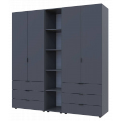 Комплект Doros Гелар з Етажеркою Графіт 2+2 ДСП 193.2х49.5х203.4 (42005056) Петрово