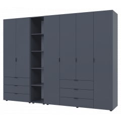 Комплект Doros Гелар з Етажеркою Графіт 2+4 ДСП 270.7х49.5х203.4 (42005058) Лубни