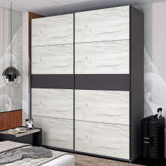 Шафа купе Doros G-Caiser Графіт Дуб Крафт Білий/Вставка Графіт 2 ДСП / 4 частини 200х60х240 (42005067) Новая Каховка