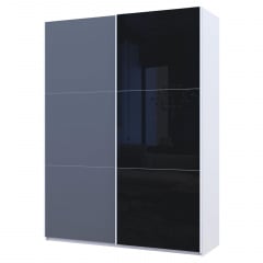 Шафа купе Doros G-Caiser Білий Графіт/Чорний 1 ДСП / 1 скло / 3 частини 180х60х240 (42005095) Балаклея