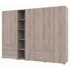 Комплект Doros Гелар з Етажеркою Дуб Сонома 2+4 ДСП 270.7х49.5х203.4 (42005051) Петрове