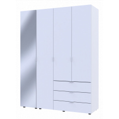 Шафа для одягу Doros Гелар Білий 3ДСП/Дзеркало 155х49.5х203.4 (42002157) Петрово