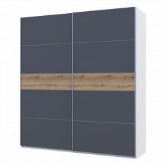 Шафа купе Doros G-Caiser Білий/Графіт вставка Дуб Евок 2 ДСП /5 частин 220х60х240 (44900282) Токмак