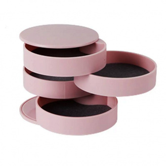 Скринька для зберігання ювелірних виробів та біжутерії рожева 4 відділення A-Plus 546687