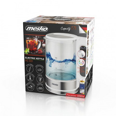 Чайник електричний скляний з терморегулятором Mesko MS 1301w 1.7 л білий Київ