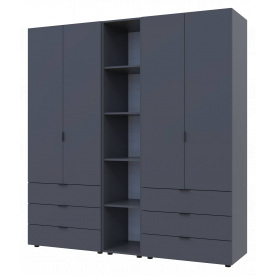 Комплект Doros Гелар з Етажеркою Графіт 2+2 ДСП 193.2х49.5х203.4 (42005056)