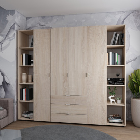 Комплект Doros Гелар з 2 Етажерками Дуб сонома 4 ДСП 231.4х49.5х203.4 (42005050)