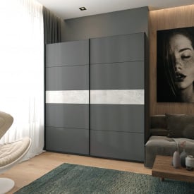 Шафа купе Doros G-Caiser Графіт/Графіт вставка Бетон 2 ДСП /5 частин 220х60х240 (44900284)