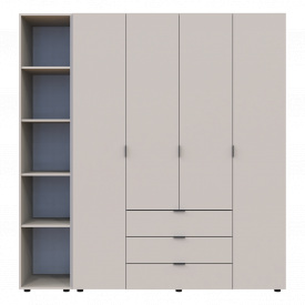 Розпашна Шафа для одягу Doros Гелар з Етажеркой Кашемір 4 ДСП 193.2х49.5х203.4 (80737647)