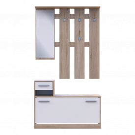 Передпокій Doros Alice Білий/Дуб Cонома 1 дзеркало 100х25х182,9 (44900238)