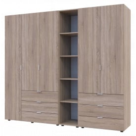 Комплект Doros Гелар з Етажеркою Дуб Сонома 2+3 ДСП 231.9х49.5х203.4 (42005046)