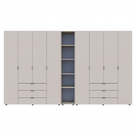 Розпашна Шафа для одягу Doros Гелар з Етажеркою Кашемір 4+4 ДСП 348.2х49.5х203.4 (80737654)
