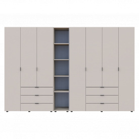 Розпашна Шафа для одягу Doros Гелар з Етажеркою Кашемір 3+4 ДСП 309.4х49.5х203.4 (80737653)
