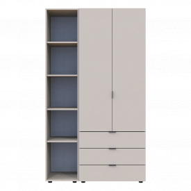 Розпашна Шафа для одягу Doros Гелар з Етажеркою Кашемір 2 ДСП 115.7х49.5х203.4 (80737643)