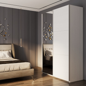 Шафа купе Doros G-Caiser Білий 1 ДСП / 1 Дзеркало / 3 частини 160х60х240 (42002103)