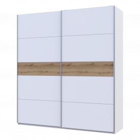 Шафа купе Doros G-Caiser Білий/Білий вставка Дуб Евок 2 ДСП /5 частин 220х60х240 (44900283)