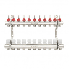 Коллектор теплого пола Polmark 1″3/4″ c 11 выходами, с расходомерами (PBMF111)