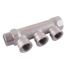 Коллектор для воды HLV 3/4″х1/2" ВН с 4 выходами, латунь