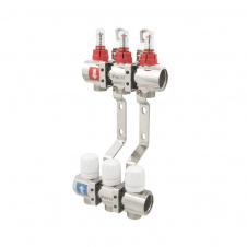Коллектор теплого пола Polmark 1″3/4″ c 3 выходами, с расходомерами (PBMF103)