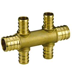 Коллектор для отопления GIACOMINI 1/2″х3/4″ НН с 4 выходами, латунь Херсон