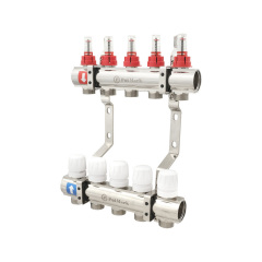 Коллектор теплого пола Polmark 1″3/4″ c 5 выходами, с расходомерами (PBMF105) Львів