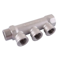 Коллектор для воды HLV 3/4″х1/2" ВН с 4 выходами, латунь Ахтырка